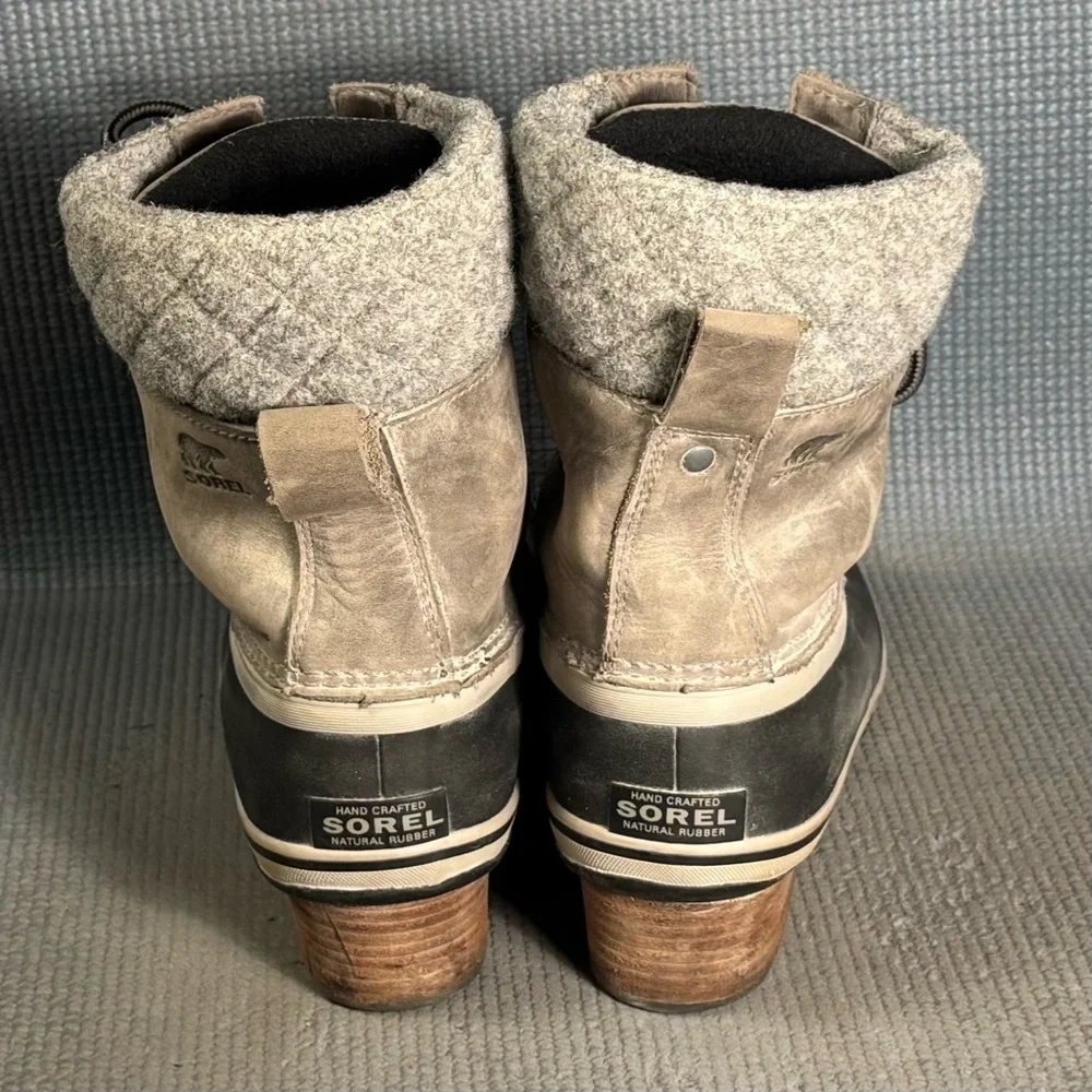 Sorel‎ Women's Slimpack Lace II Winter Boots Gray/Black Size 10